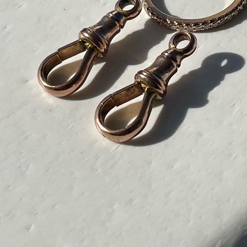 Antique 9carat dog clasp - SINGLE clasp 23mm x 9mm